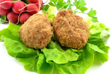 chicken cutlets on a white background