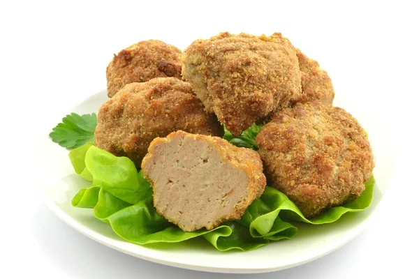 chicken cutlets on a white background