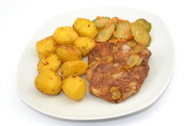 baked potatoes with pork neck