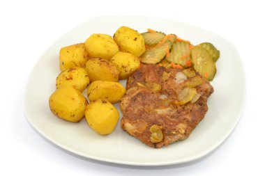 baked potatoes with pork neck