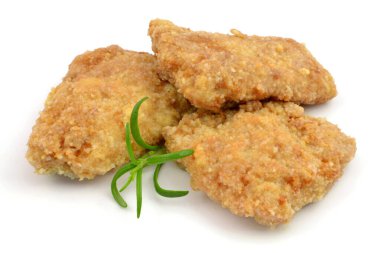 fried marinated fish isolated on white background