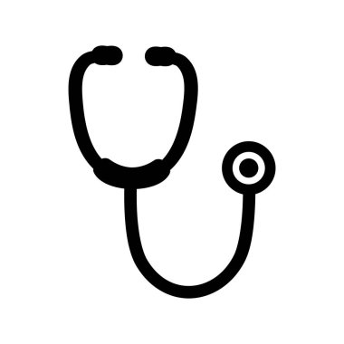 Beyaz arkaplanda steteskop simgesi