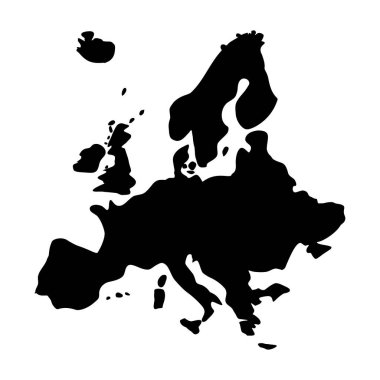 map of europe icon on white background
