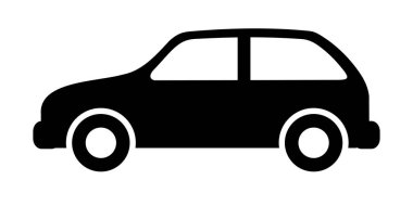 Beyaz arkaplanda yolcu vagonu simgesi