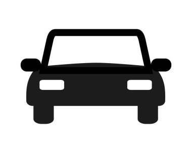 Beyaz arkaplanda yolcu vagonu simgesi