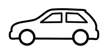 Beyaz arkaplanda yolcu vagonu simgesi