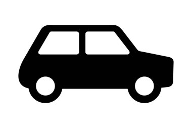 Beyaz arkaplanda yolcu vagonu simgesi