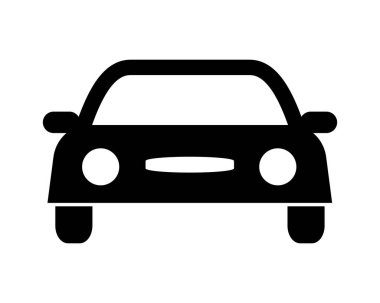 Beyaz arkaplanda yolcu vagonu simgesi