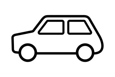 Beyaz arkaplanda yolcu vagonu simgesi