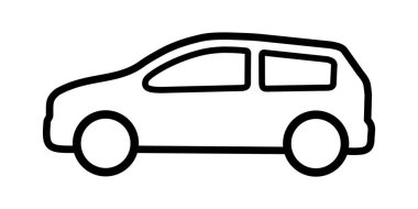 Beyaz arkaplanda yolcu vagonu simgesi