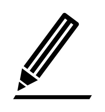 Beyaz arkaplanda kalem simgesi