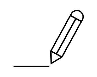 Beyaz arkaplanda kalem simgesi