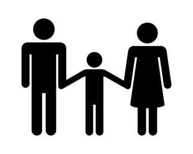 Beyaz arkaplanda aile simgesi