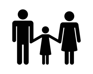 Beyaz arkaplanda aile simgesi