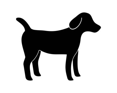 Beyaz arkaplanda köpek simgesi