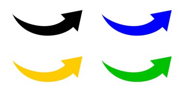 Beyaz arka plan üzerinde renkli oklar