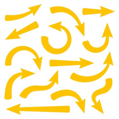 set of different arrows isolated on white background