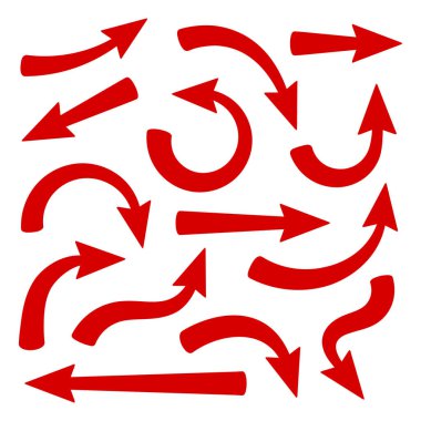 set of different arrows isolated on white background