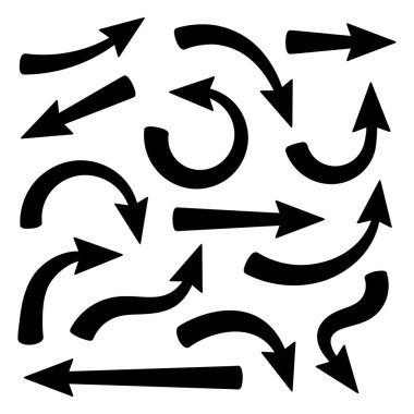 set of different arrows isolated on white background