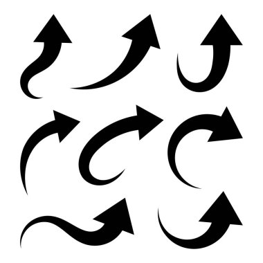 set of different arrows isolated on white background