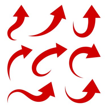 set of different arrows isolated on white background