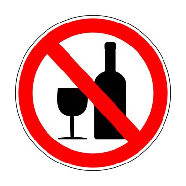 alcohol consumption prohibited - sign on a white background