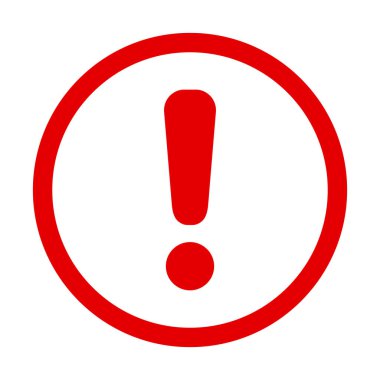 Beyaz arkaplanda ünlem işareti simgesi izole edildi