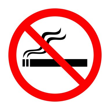 Beyaz arka planda sigara içilmiyor