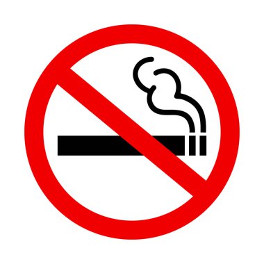 Beyaz arka planda sigara içilmiyor