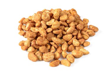 peanuts in caramel on a white background