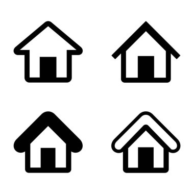 Beyaz arkaplanda ev simgesi belirlendi