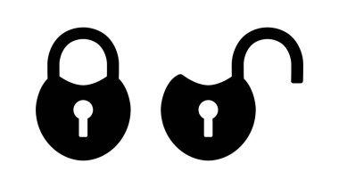 Beyaz arkaplanda asma kilit simgesi
