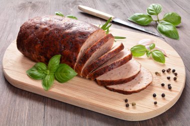 pork roast on a wooden board