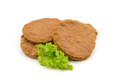 hamburger cutlets isolated on white background