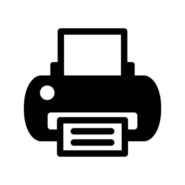 Beyaz arkaplanda yazıcı simgesi