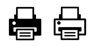 Beyaz arkaplanda yazıcı simgesi