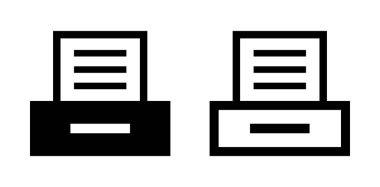 Beyaz arkaplanda yazıcı simgesi