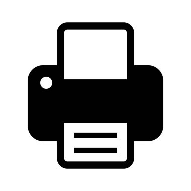 Beyaz arkaplanda yazıcı simgesi