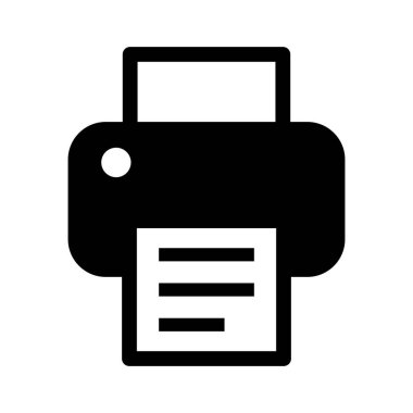 Beyaz arkaplanda yazıcı simgesi