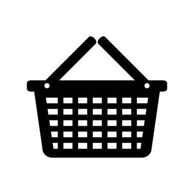 Beyaz arkaplanda alışveriş arabası simgesi