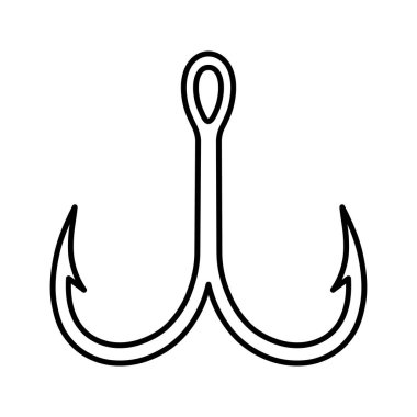 balık kanca simgesi beyaz arka plan üzerinde