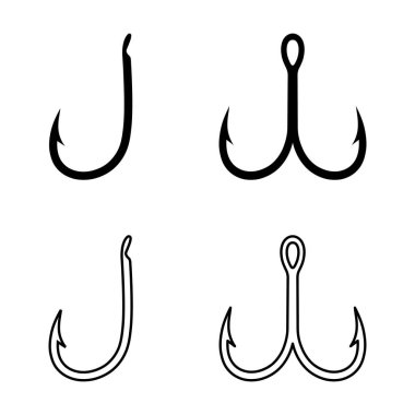 balık kanca simgesi beyaz arka plan üzerinde