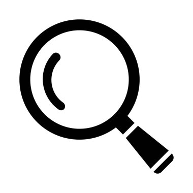 Beyaz arka plan üzerinde büyüteç simgesini