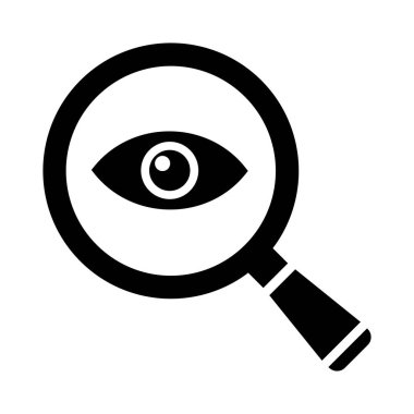 Beyaz arka plan üzerinde büyüteç simgesini