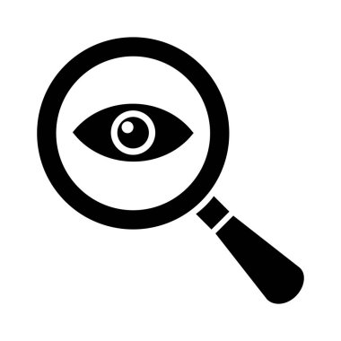 Beyaz arka plan üzerinde büyüteç simgesini