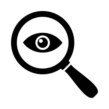 Beyaz arka plan üzerinde büyüteç simgesini