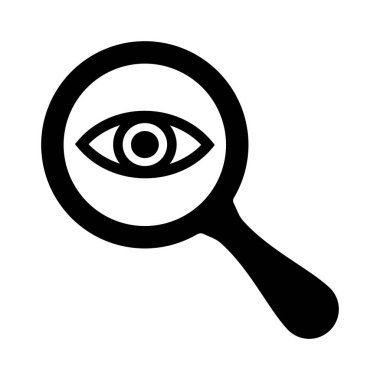 Beyaz arka plan üzerinde büyüteç simgesini