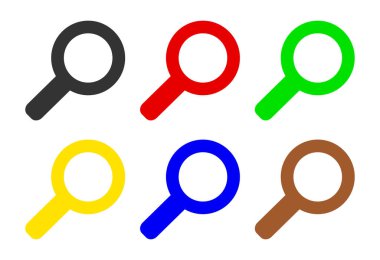 Beyaz arka plan üzerinde büyüteç simgesini