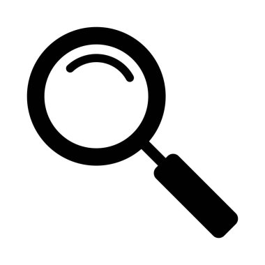 Beyaz arka plan üzerinde büyüteç simgesini