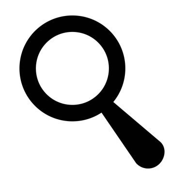 Beyaz arka plan üzerinde büyüteç simgesini